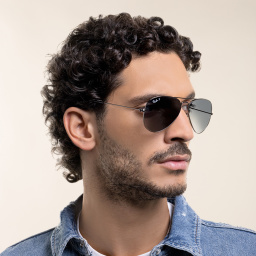 Ray-Ban Unisex Pilot Sunglasses in Gunmetal – Product Photo 8