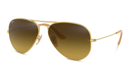 Shop Ray-Ban Unisex Pilot Sunglasses in Matte Gold online.