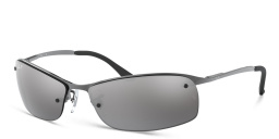 Shop Ray-Ban Half-Rim Rectangle Sunglasses in Gunmetal online.