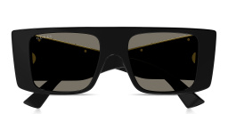 Shop GUCCI Web Square Sunglasses in Black online.