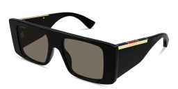 Shop GUCCI Web Square Sunglasses in Black online.
