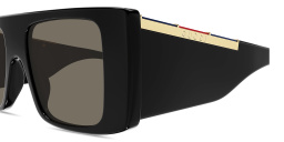 Shop GUCCI Web Square Sunglasses in Black online.