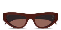 GUCCI Logo Lettering Cat-Eye Sunglasses in Burgundy – Product Photo 1