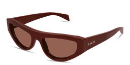 GUCCI Logo Lettering Cat-Eye Sunglasses in Burgundy – Product Photo 2