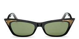 Shop VALENTINO Logo Signature Cat-Eye Sunglasses in Black online.