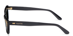 Shop VALENTINO Logo Signature Cat-Eye Sunglasses in Black online.