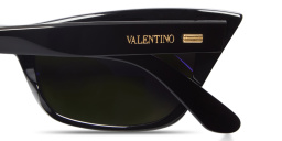 Shop VALENTINO Logo Signature Cat-Eye Sunglasses in Black online.