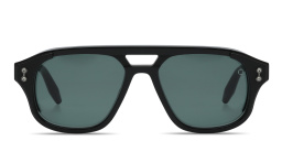 Shop AKONI Phoenix Unisex Aviator Sunglasses in Black online.