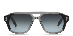 Shop AKONI Phoenix Unisex Aviator Sunglasses in Crystal Grey online.