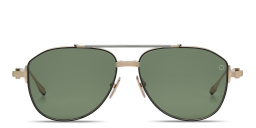 Shop AKONI Helios Unisex Aviator Sunglasses in Gold online.