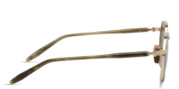 Shop AKONI Themis Unisex Panthos Sunglasses in Gold online.