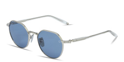 Shop AKONI Themis Unisex Panthos Sunglasses in Silver online.