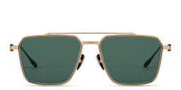 Shop AKONI Telesto Unisex Aviator Sunglasses in Gold online.