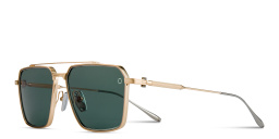 Shop AKONI Telesto Unisex Aviator Sunglasses in Gold online.