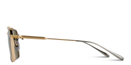 Shop AKONI Telesto Unisex Aviator Sunglasses in Gold online.