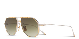 Shop JACQUES MARIE MAGE Reynold Unisex Aviator Sunglasses in Gold & Silver online.
