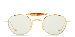 Shop JACQUES MARIE MAGE Dasan Unisex Round Sunglasses in Shiny Gold online.