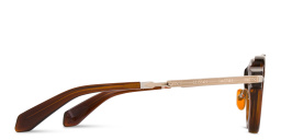 Shop JACQUES MARIE MAGE Delage Unisex Round Sunglasses in Brown online.