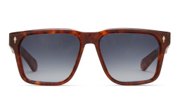 Shop JACQUES MARIE MAGE Lucknow Unisex Square Sunglasses in Havana online.