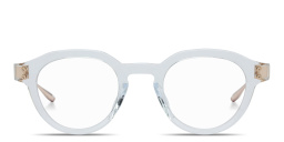 Shop AKONI Wise Three Unisex Panthos Eyeglasses in Crystal Clear online.