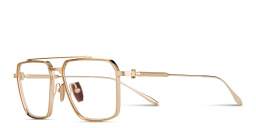 Shop AKONI Telesto Unisex Wide Aviator Eyeglasses in Gold online.