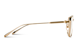 Shop AKONI Telesto Unisex Wide Aviator Eyeglasses in Gold online.