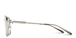 Shop AKONI Telesto Unisex Wide Aviator Eyeglasses in Silver online.