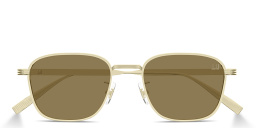 Shop Dunhill Signature Reed Square Sunglasses in Gold online.