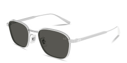Shop Dunhill Signature Reed Square Sunglasses in Silver online.