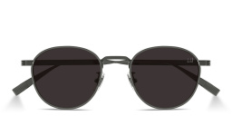Shop Dunhill Signature Reed Round Sunglasses in Gunmetal online.