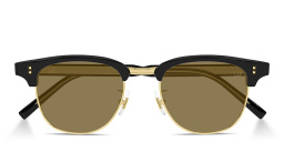 Shop Dunhill Heritage Hobnail Acetate Round Sunglasses in Black online.