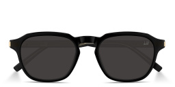 Shop Dunhill Rollagas Acetate Irregular Sunglasses in Black online.