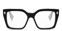 Shop FENDI Roma Square Eyeglasses in Black online.