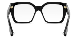 Shop FENDI Roma Square Eyeglasses in Black online.