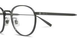 Shop Dunhill Signature Reed Panthos Eyeglasses in Gunmetal online.