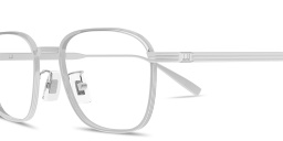 Shop Dunhill Signature Reed Rectangle Eyeglasses in Silver online.