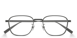 Shop Dunhill Signature Reed Rectangle Eyeglasses in Ruthenium online.
