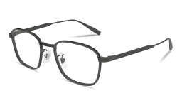 Shop Dunhill Signature Reed Rectangle Eyeglasses in Ruthenium online.