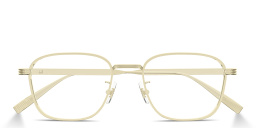 Shop Dunhill Signature Reed Rectangle Eyeglasses in Gold online.