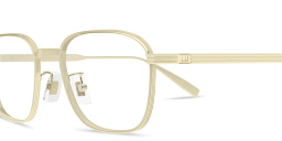Shop Dunhill Signature Reed Rectangle Eyeglasses in Gold online.
