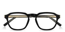 Shop Dunhill Rollagas Acetate Panthos Eyeglasses in Black online.