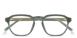 Shop Dunhill Rollagas Acetate Panthos Eyeglasses in Transparent Grey online.