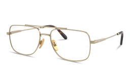 Shop Ray-Ban William Titanium Optics Unisex Wide Square Eyeglasses in Arista Gold online.