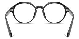 Shop GIORGIO ARMANI Round Eyeglasses in Black online.