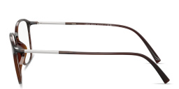 Shop GIORGIO ARMANI Engraved Logo Square Eyeglasses in Brown online.