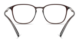 Shop GIORGIO ARMANI Engraved Logo Square Eyeglasses in Brown online.