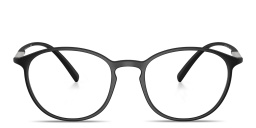 Shop GIORGIO ARMANI Engraved Logo Panthos Eyeglasses in Black online.