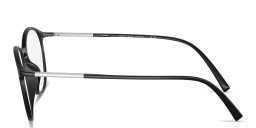 Shop GIORGIO ARMANI Engraved Logo Panthos Eyeglasses in Black online.