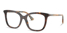 Shop BURBERRY Check Square Eyeglasses in Dark Havana online.