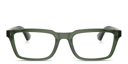 BURBERRY Engraved Logo Rectangle Eyeglasses in Transparent Green – Product Photo 1